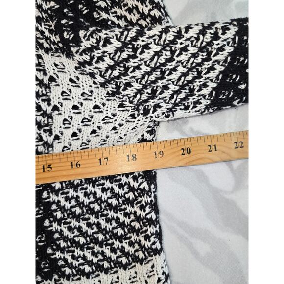 Christopher & Banks Zip Up Sweater Black and White Women's Size M - Picture 8 of 8